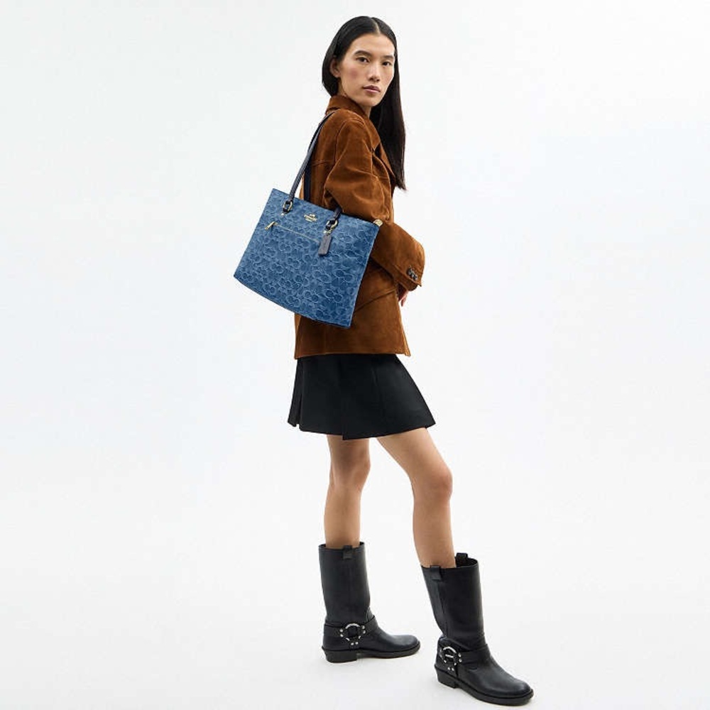 NWT Coach  Signature Denim Station Tote Bag - Picture 5 of 11